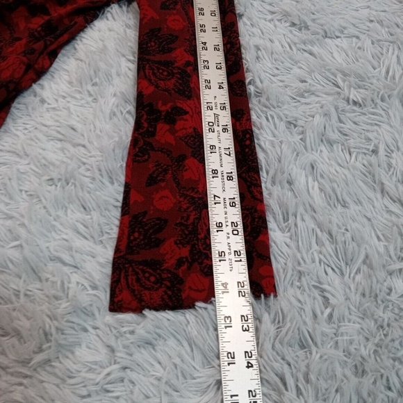 Notations Womens Jacket Red Petite Large Floral Zip Up Shoulder Pads Stretch PL - Picture 9 of 13